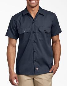 FLEX Slim Fit Short Sleeve Twill Work Shirt - Dark Navy &#40;DN&#41;