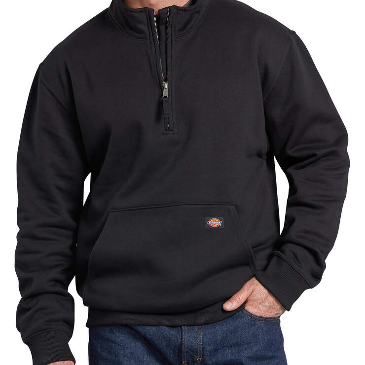 Dickies Pro™ 1/4 Zip Mobility Work Fleece Pullover - Black (BK) image number 1