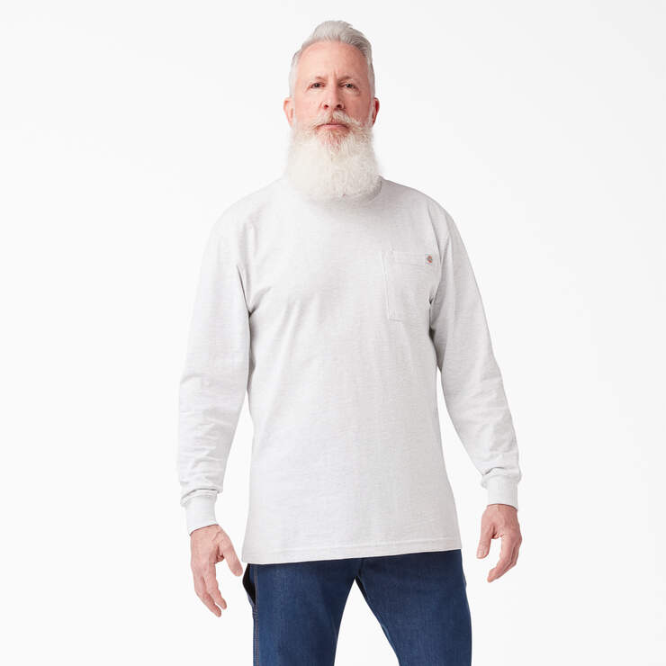 Heavyweight Long Sleeve Pocket T-Shirt - Ash Gray (AG) image number 1