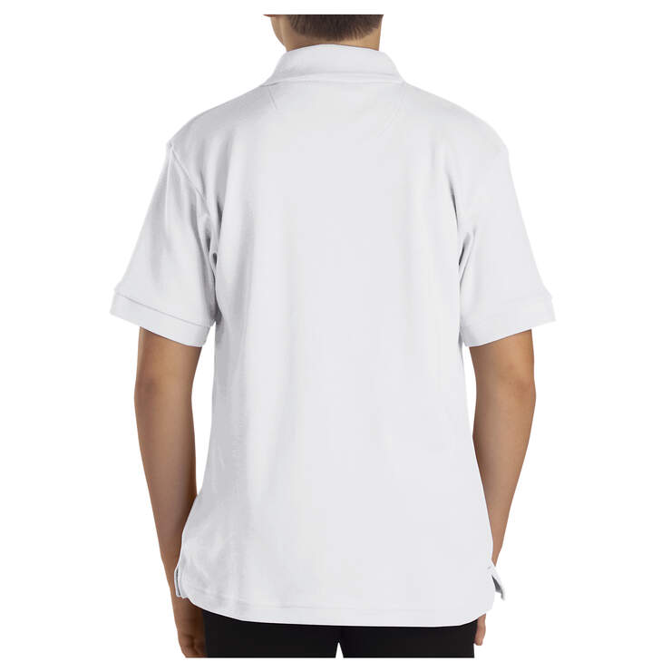 Boys' Short Sleeve Interlock Polo Shirt - White (WH) image number 2