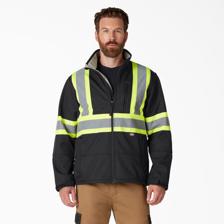 Hi Vis Safety Softshell Jacket - Black &#40;BK&#41;