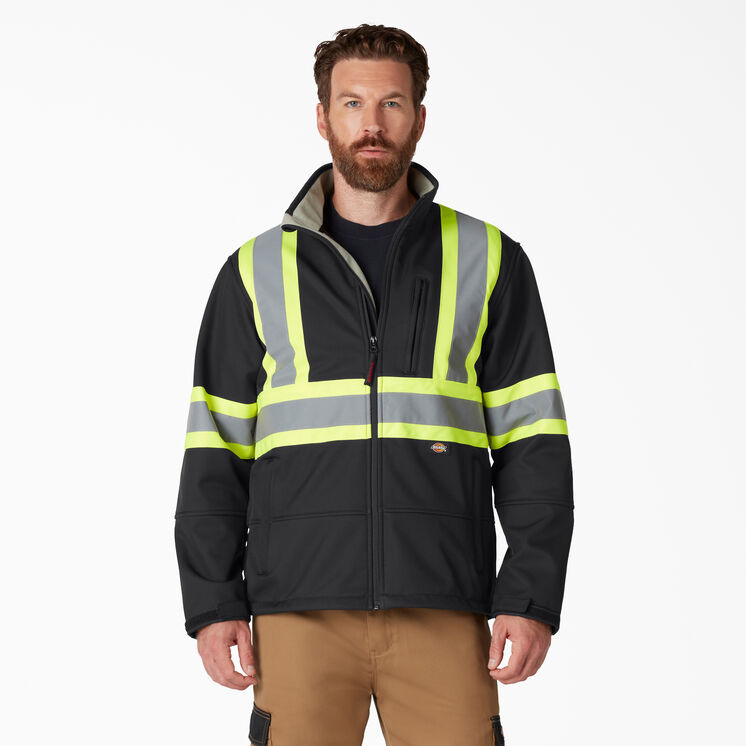 Hi Vis Safety Softshell Jacket - Black &#40;BK&#41;