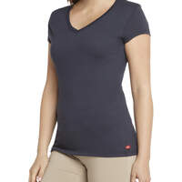 Dickies Girl Juniors' Short Sleeve V-Neck T-Shirt - Navy Blue (NVY)