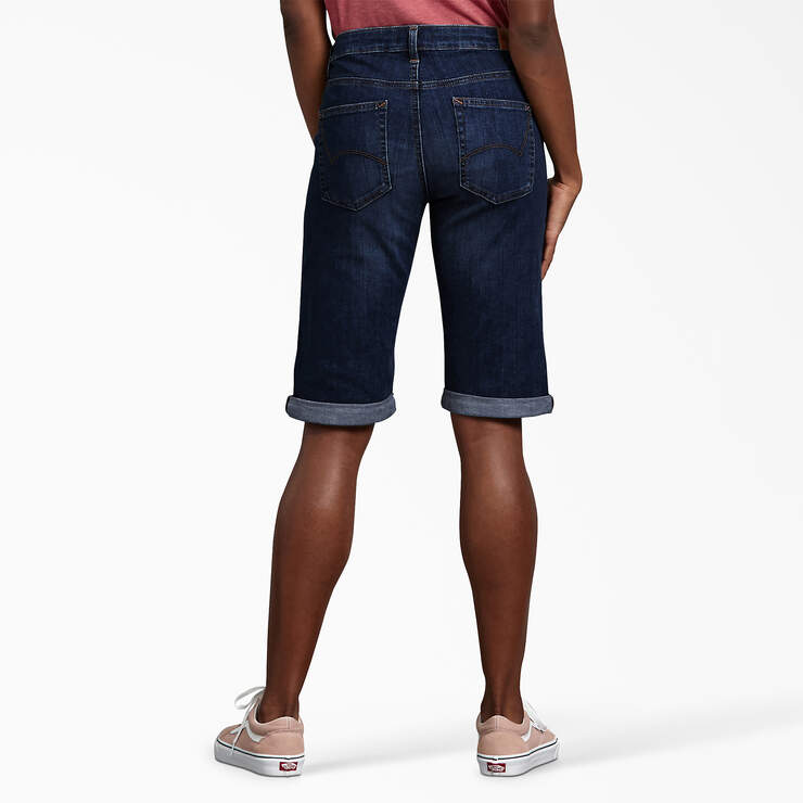 Women’s Perfect Shape Straight Fit Bermuda Jean Shorts, 11" - Rinsed Indigo Blue (RNB) image number 2