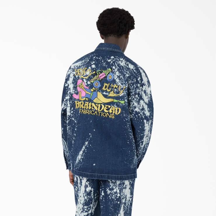 Brain Dead Bleached Denim Jacket - Bleached Indigo Blue (BNB) image number 4