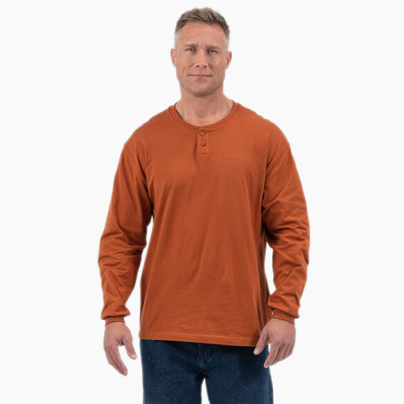 Long Sleeve Henley T-Shirt - Gingerbread Brown &#40;IE&#41;