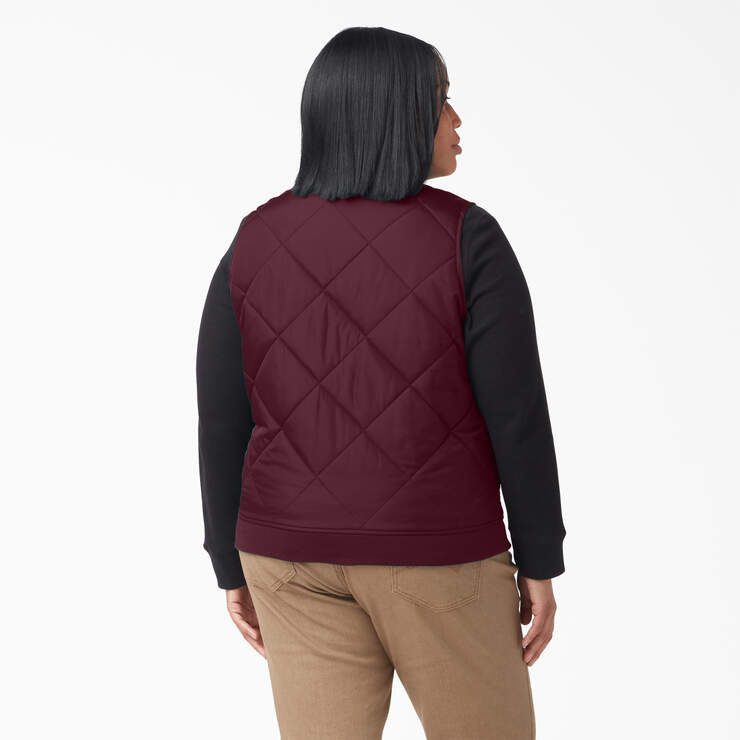 Women’s Plus Quilted Vest - Burgundy (BY) image number 2