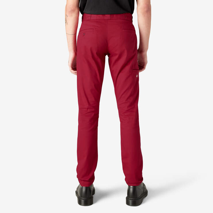 Skinny Fit Double Knee Work Pants - English Red (ER) image number 2