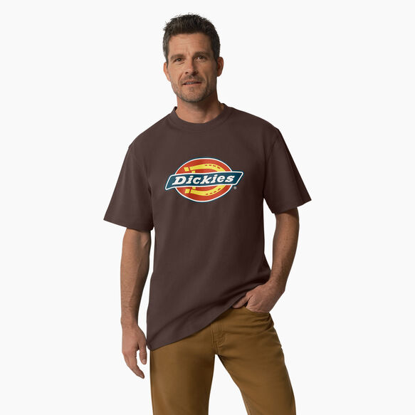 Short Sleeve Tri-Color Logo Graphic T-Shirt - Chocolate Brown &#40;CB&#41;