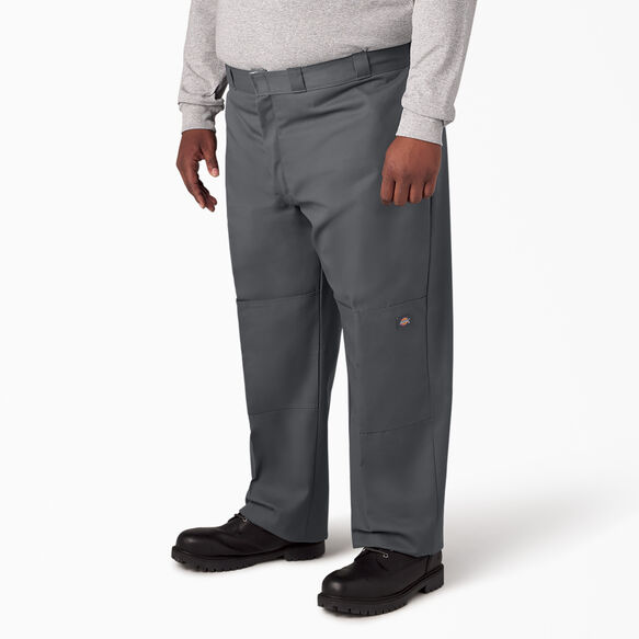 Loose Fit Double Knee Work Pants - Charcoal Gray &#40;CH&#41;