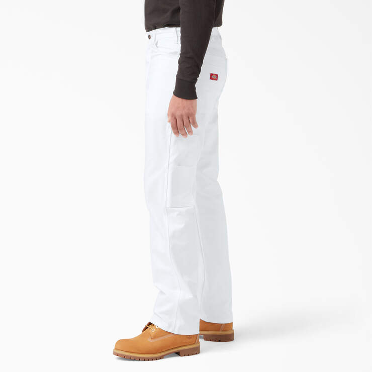 Relaxed Fit Straight Leg Painter's Pants - White (WH) image number 3