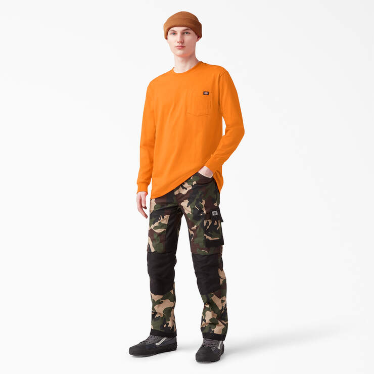 Heavyweight Long Sleeve Pocket T-Shirt - Orange (OR) image number 9