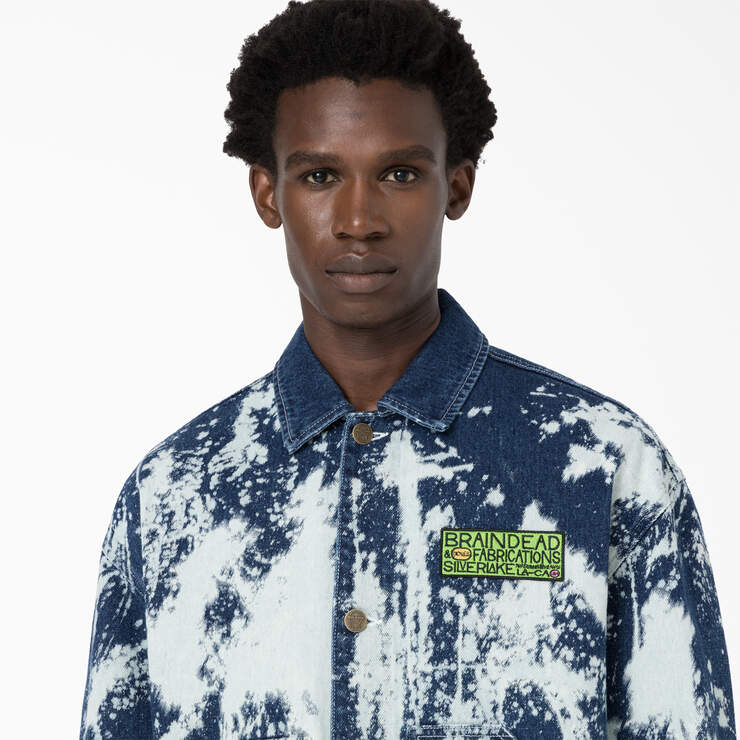 Brain Dead Bleached Denim Jacket - Bleached Indigo Blue (BNB) image number 7