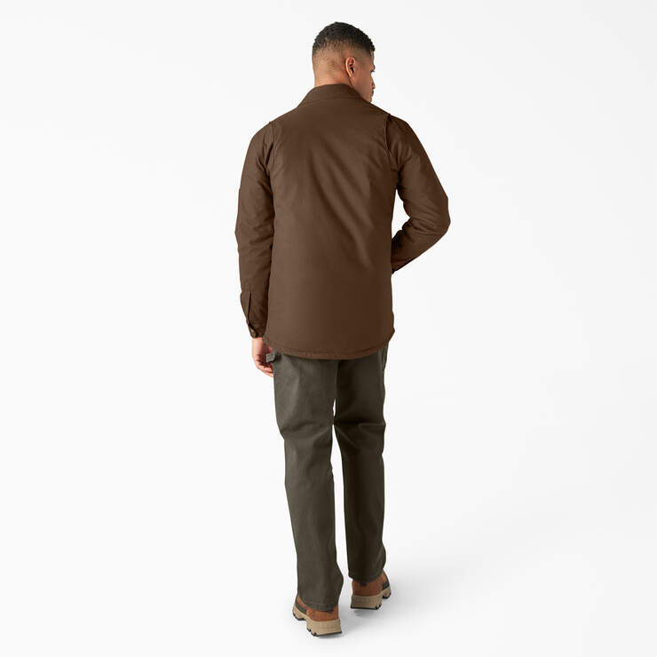 Water Repellent Fleece-Lined Duck Shirt Jacket - Timber Brown (TB) image number 5