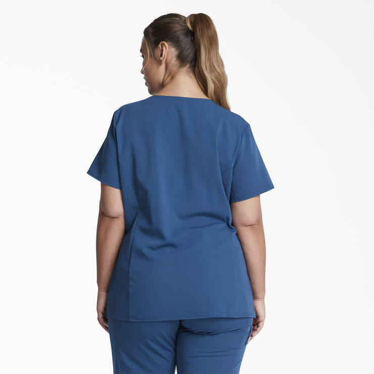 Women's Xtreme Stretch V-Neck Scrub Top - Caribbean Blue (CRB) image number 2