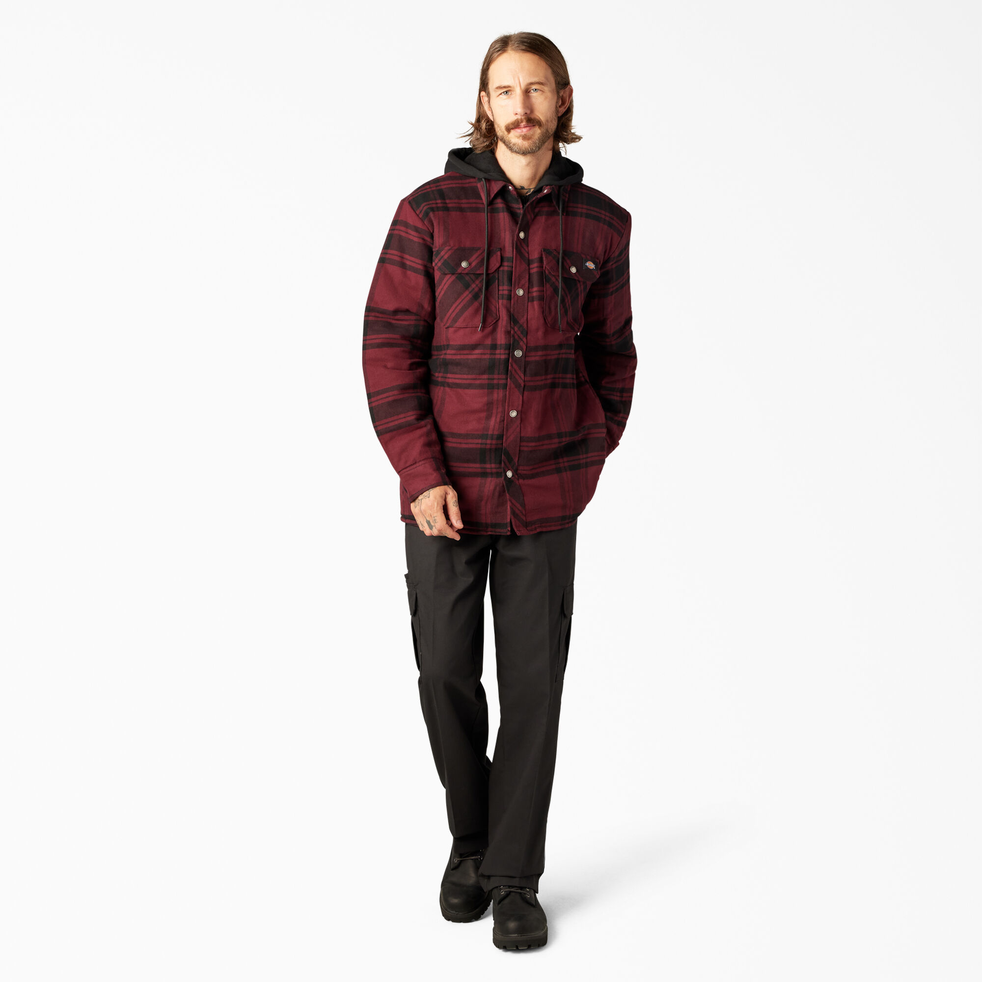 Dickies flannel hooded jacket outlet