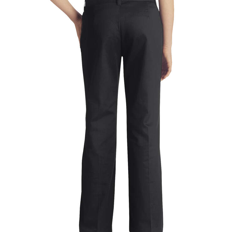 Girls' FlexWaist® Classic Fit Bootcut Leg Stretch Twill Pants, 7-20 - Black (BK) image number 2