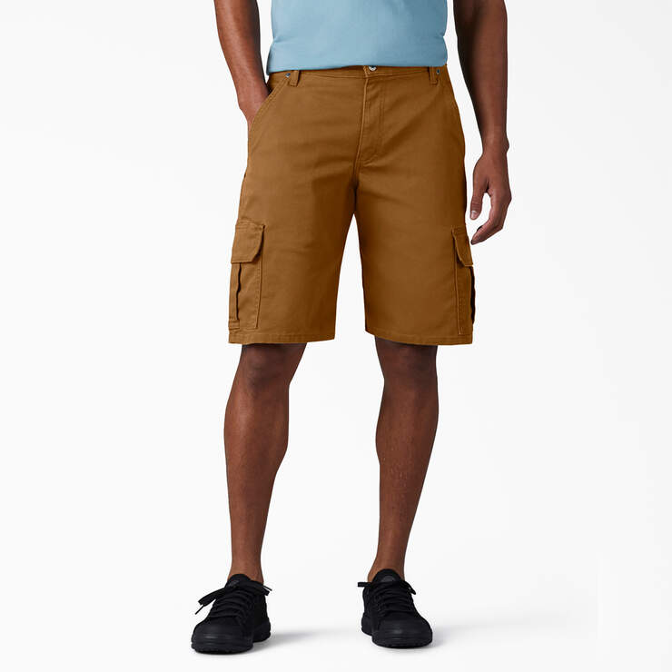 FLEX Relaxed Fit Duck Cargo Shorts, 11" - Stonewashed Brown Duck (SBD) image number 1