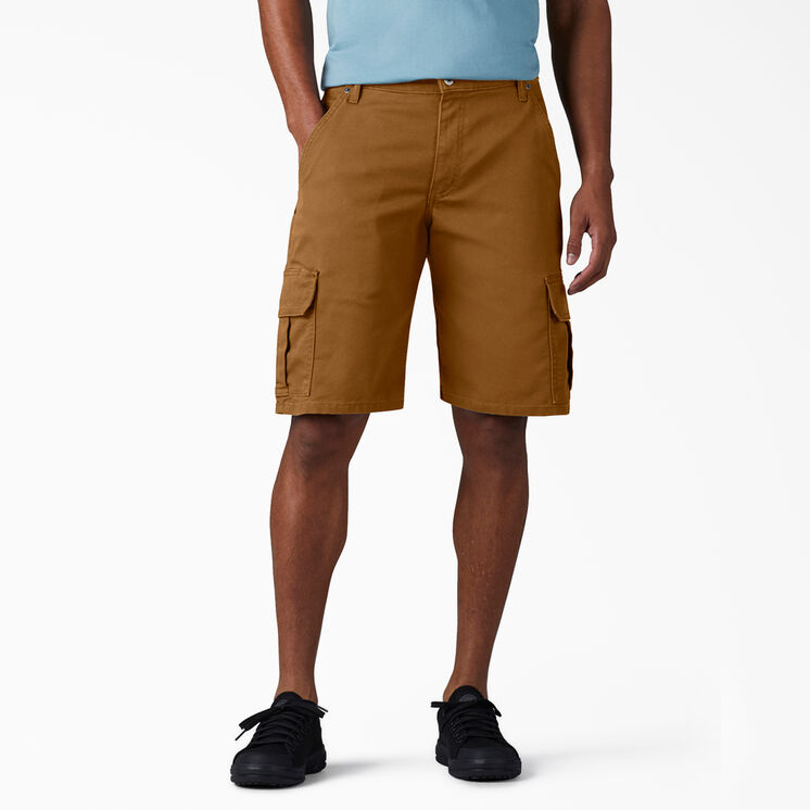 FLEX Relaxed Fit Duck Cargo Shorts, 11&quot; - Stonewashed Brown Duck &#40;SBD&#41;