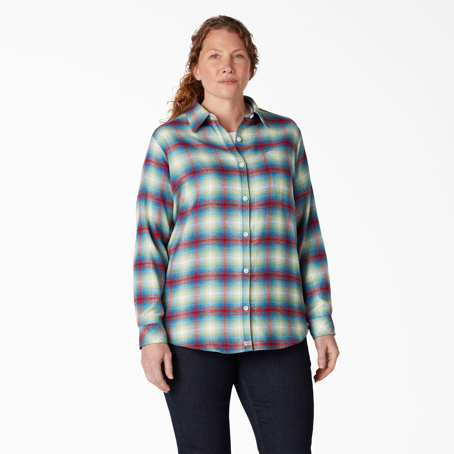 enkelt gang blomst matematiker Women's Plus Size Plaid Shirt | Long Sleeve | Dickies