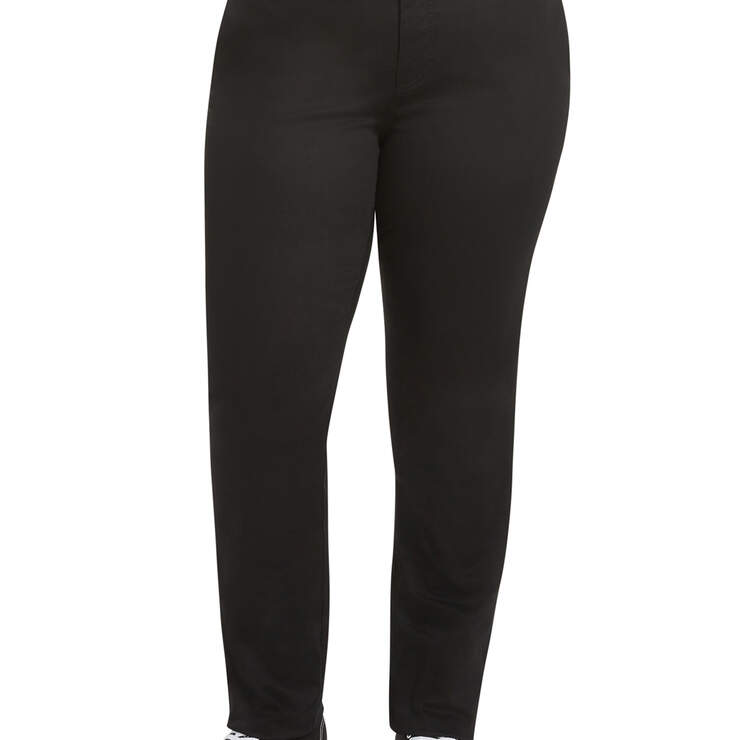 Dickies Girl Juniors' Plus 4-Pocket Straight Leg Pants - Black (BLK) image number 1