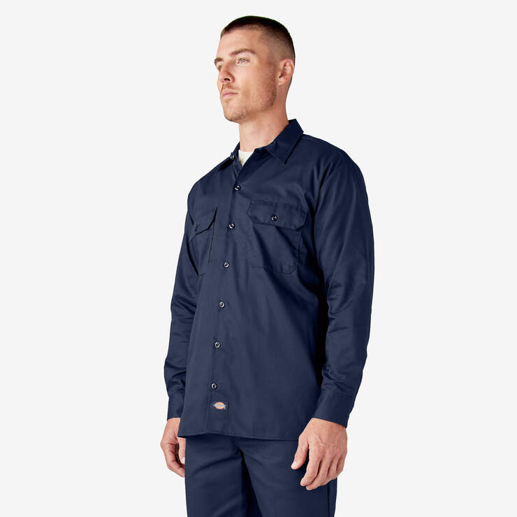 Long Sleeve Work Shirt - Navy Blue (NV) image number 3
