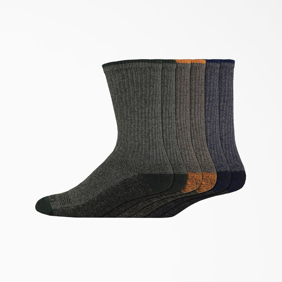 Moisture Control Crew Socks, 6-Pack - Dark Assorted (AS9)