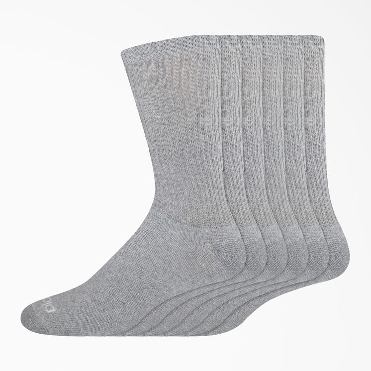 Work Crew Socks, Size 6-12, 6-Pack, Gray