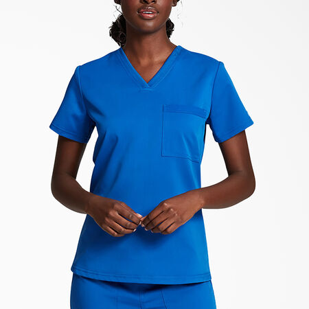 Women&#39;s Balance V-Neck Chest Pocket Scrub Top - Royal Blue &#40;RB&#41;