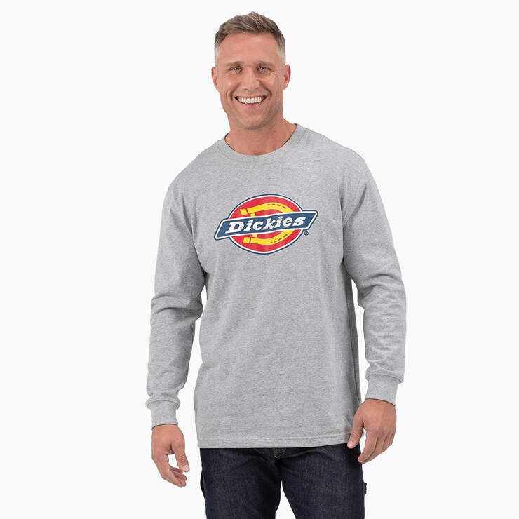Tri-Color Logo Graphic Long Sleeve T-Shirt - Heather Gray (HG) image number 1