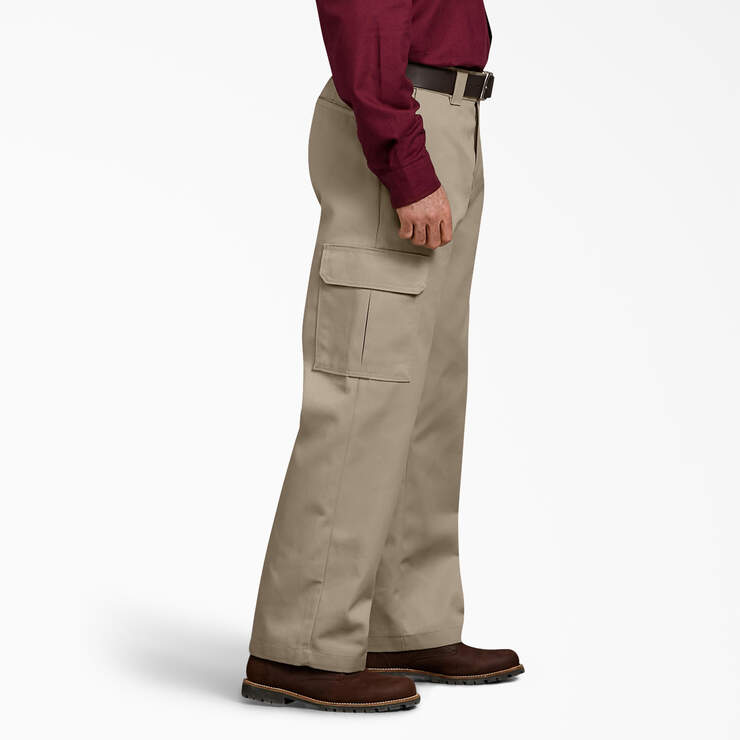 Relaxed Fit Cargo Work Pants - Desert Sand (DS) image number 3