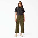 Women&#39;s Twill Crop Cargo Pants - Stonewashed Military Green &#40;S2M&#41;