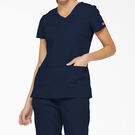 Women&#39;s EDS Signature V-Neck Scrub Top with Pen Slot - Navy Blue &#40;NVY&#41;