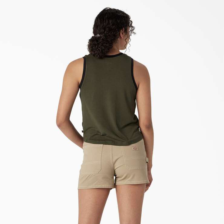 Women’s Sporty Graphic Tank Top - Military Green (ML) image number 2