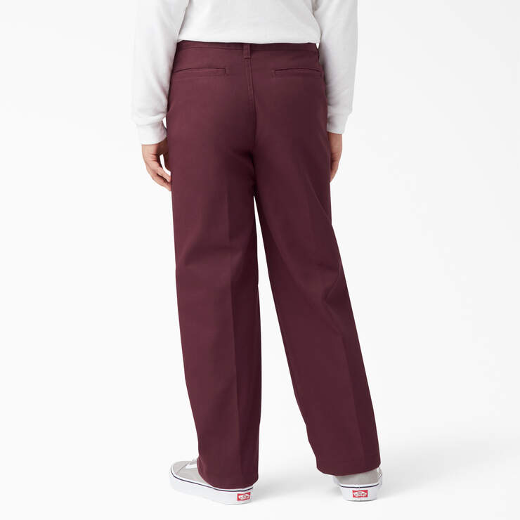 Boys' Classic Fit Pants, 8-20 - Burgundy (BY) image number 2
