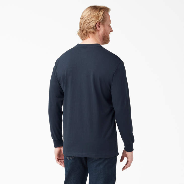 Heavyweight Long Sleeve Henley T-Shirt - Dark Navy (DN) image number 2