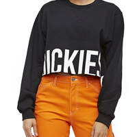 Dickies Girl Juniors' Raw Edge Cropped Sweatshirt - Black (BLK)
