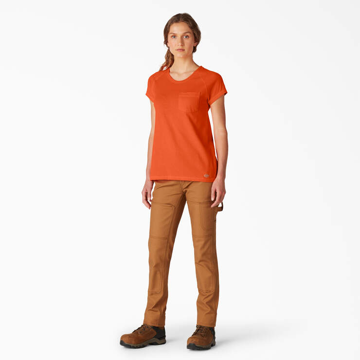 Women's Cooling Short Sleeve Pocket T-Shirt - Bright Orange (BOD) image number 4