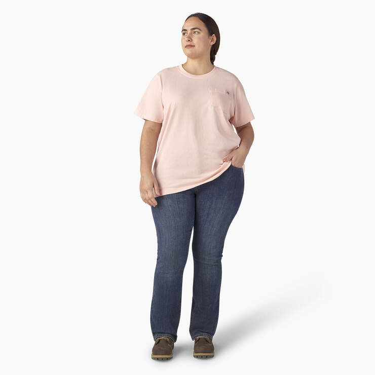 Women's Plus Heavyweight Short Sleeve Pocket T-Shirt - Lotus Pink (LO2) image number 5