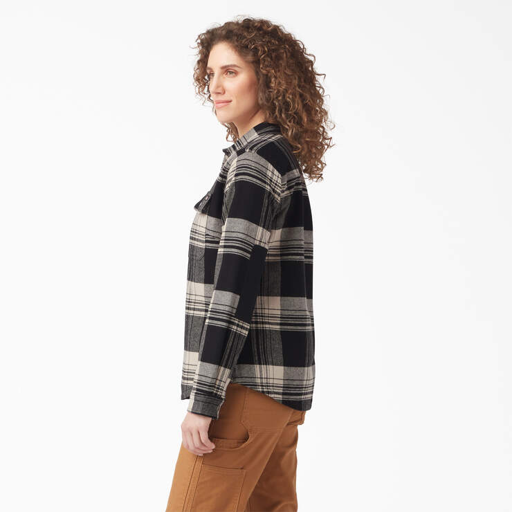 Women’s DuraTech Renegade Flannel Shirt - Oatmeal/Black Plaid (B2A) image number 3