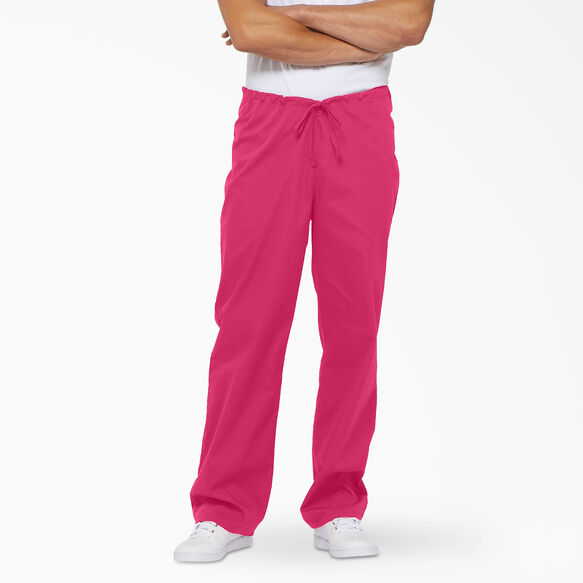 Unisex EDS Signature Drawstring Scrub Pants - HOT PINK (HPK)