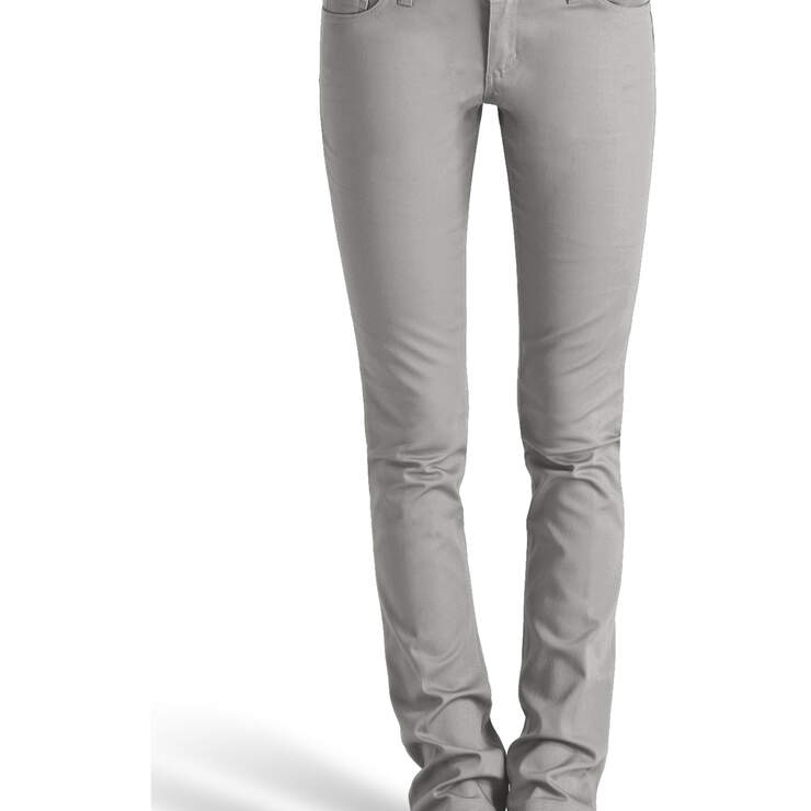 Dickies Girl Juniors' Classic 5-Pocket Skinny Pants - Silver (SV) image number 1