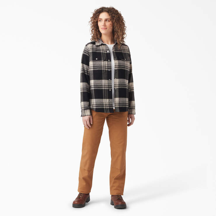 Women’s DuraTech Renegade Flannel Shirt - Oatmeal/Black Plaid (B2A) image number 4