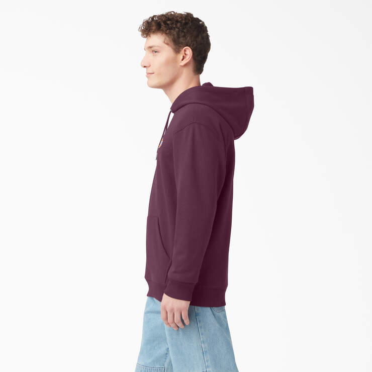 Fleece Embroidered Chest Logo Hoodie - Grape Wine (GW9) image number 3