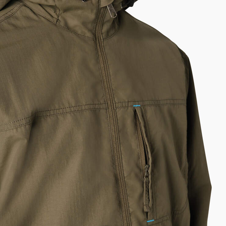 ProTect Cooling Hooded Ripstop Jacket - Moss Green (MS) image number 6