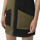 Women&#39;s Colorblock Bib Overall Dress - Military/Black Color Block &#40;MCK&#41;
