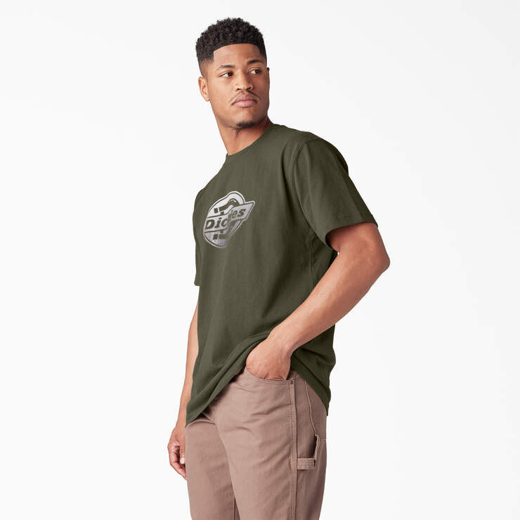 Short Sleeve Logo Graphic T-Shirt - Moss Green (MS) image number 3