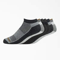 The Navigator No Show Socks, Size 6-12, 6-Pack - Charcoal/Black Plaid (A2F)