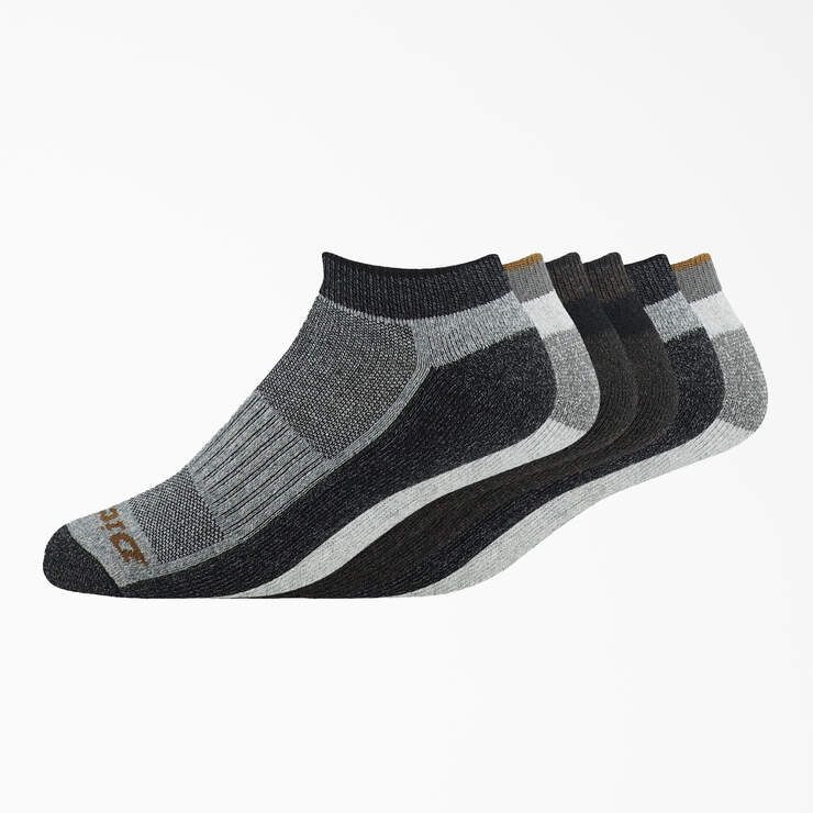 The Navigator No Show Socks, Size 6-12, 6-Pack - Charcoal/Black Plaid (A2F) image number 1
