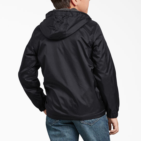 Kids&#39; Fleece Lined Hooded Jacket, 8-20 - Black &#40;BK&#41;